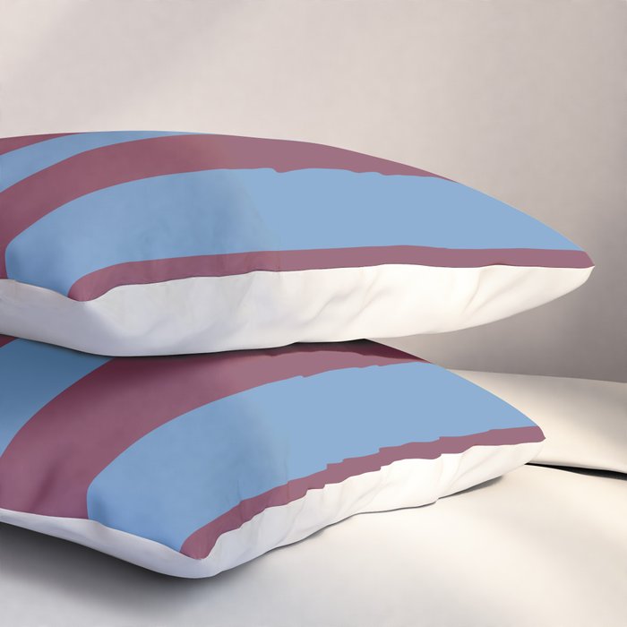 Duo I - Blue and Berry Stripes Pillow Sham Gallery Image 3