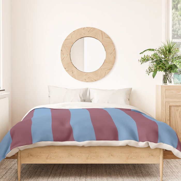 Duo I - Blue and Berry Stripes Duvet Cover Gallery Image 3