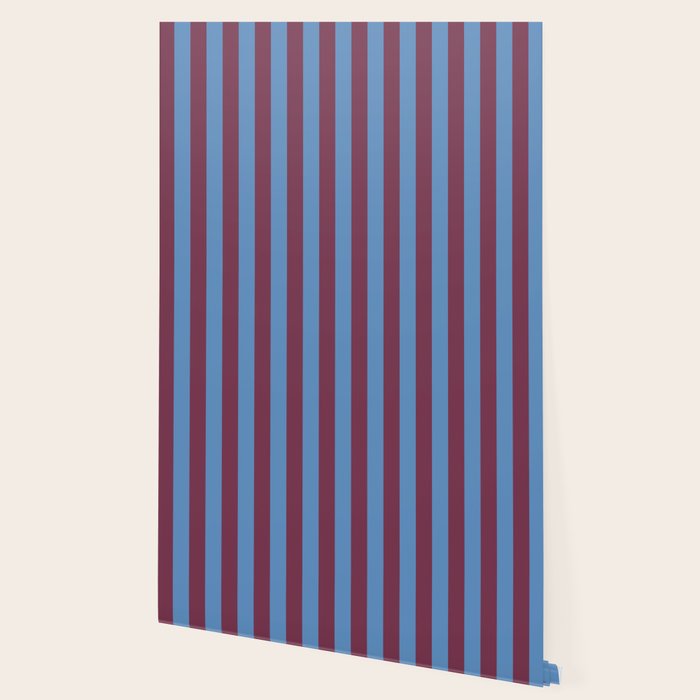 Duo I - Blue and Berry Stripes Wallpaper Gallery Image 2