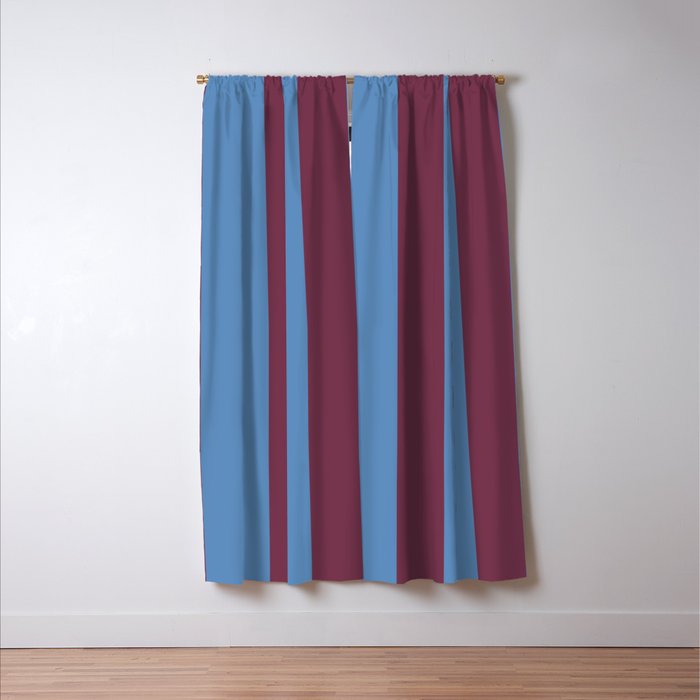 Duo I - Blue and Berry Stripes Window Curtain Gallery Image 3