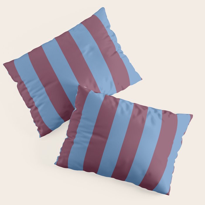 Duo I - Blue and Berry Stripes Pillow Sham Gallery Image 3