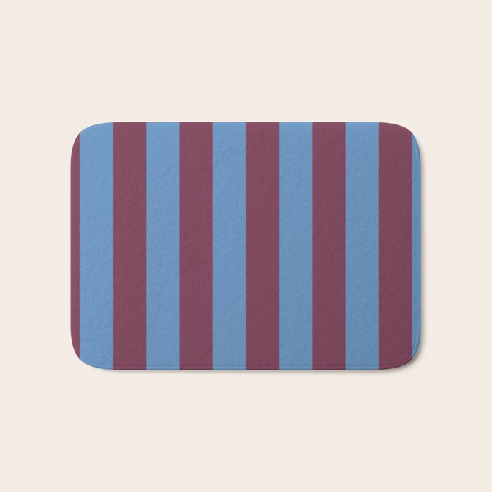Duo I - Blue and Berry Stripes Bath Mat Gallery Image 1