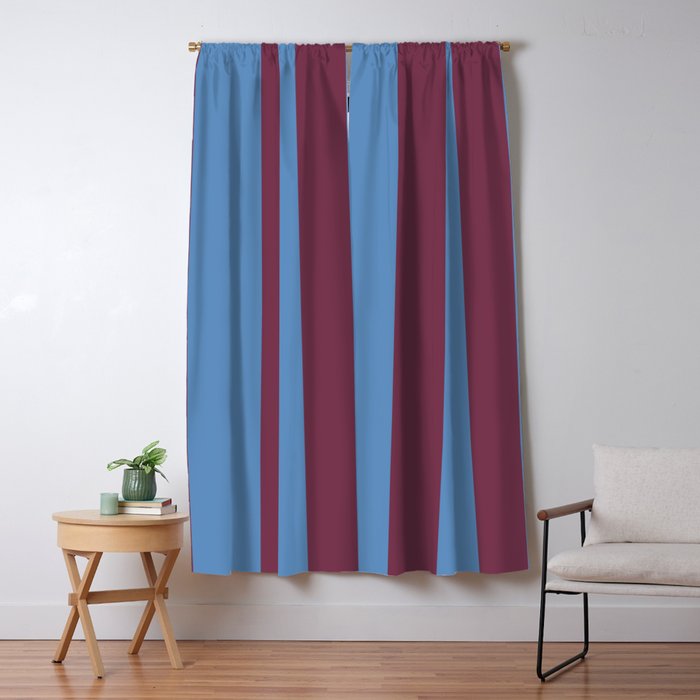 Duo I - Blue and Berry Stripes Window Curtain Gallery Image 5