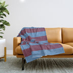 Duo I - Blue and Berry Stripes Throw Blanket Gallery Image 1