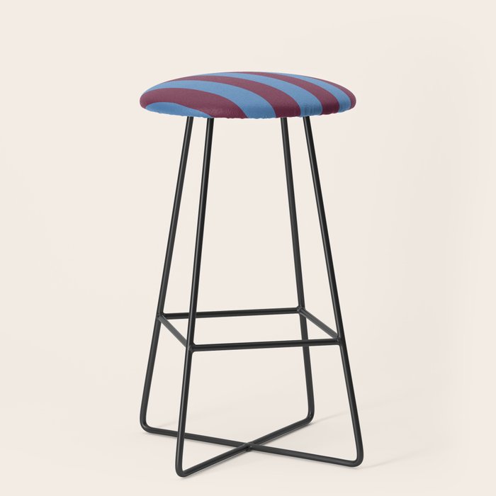 Duo I - Blue and Berry Stripes Stool Gallery Image 1