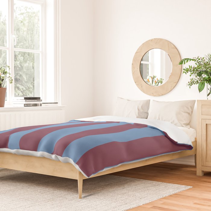 Duo I - Blue and Berry Stripes Duvet Cover Gallery Image 2