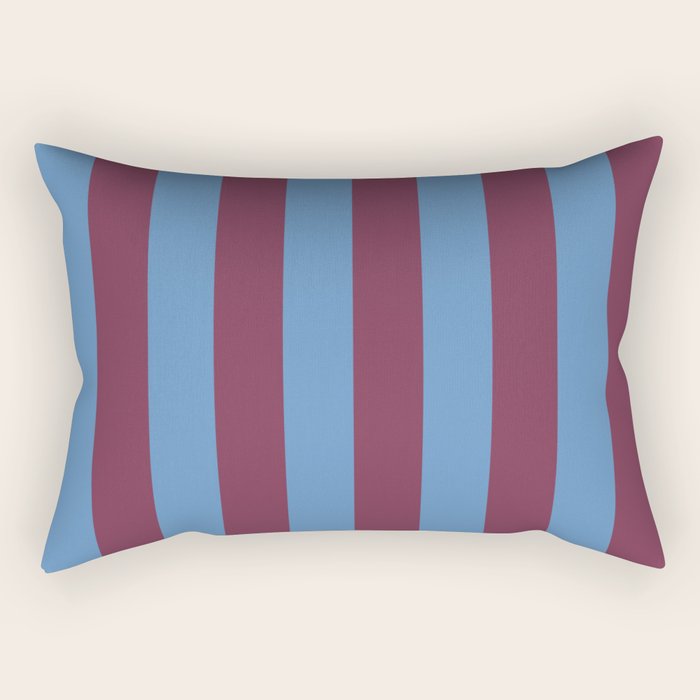 Duo I - Blue and Berry Stripes Rectangular Pillow Gallery Image 2