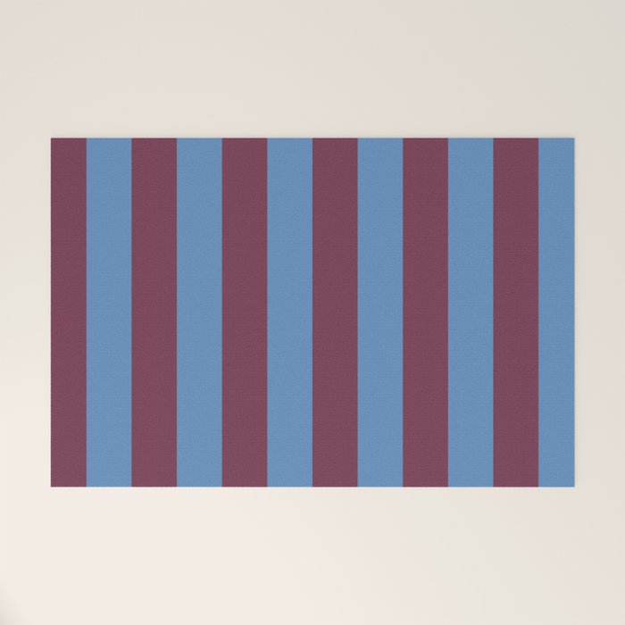 Duo I - Blue and Berry Stripes Welcome Mat Gallery Image 1