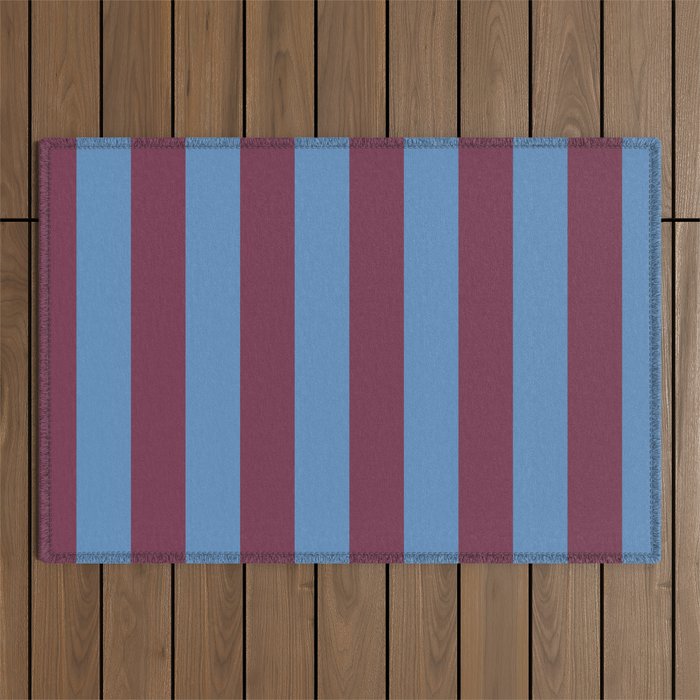 Duo I - Blue and Berry Stripes Outdoor Rug Gallery Image 1