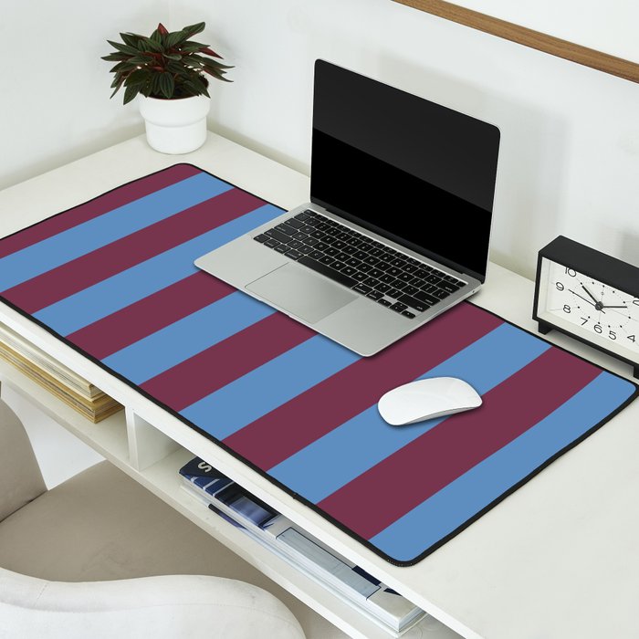 Duo I - Blue and Berry Stripes Desk Mat Gallery Image 2