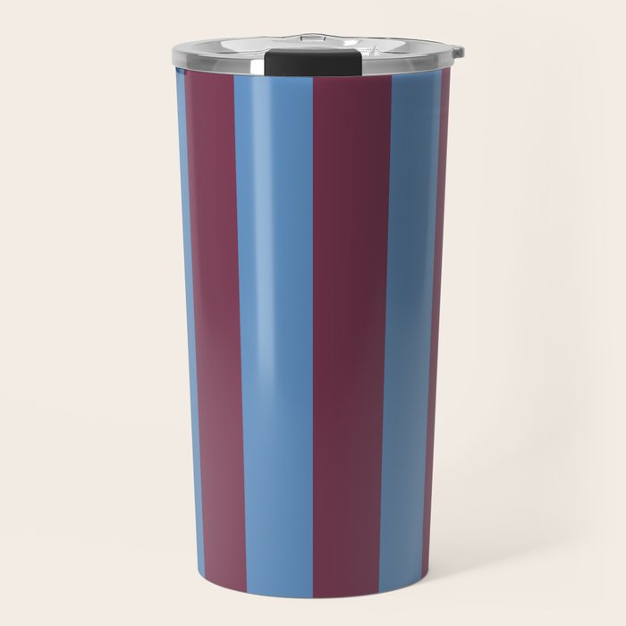 Duo I - Blue and Berry Stripes Travel Mug Gallery Image 1