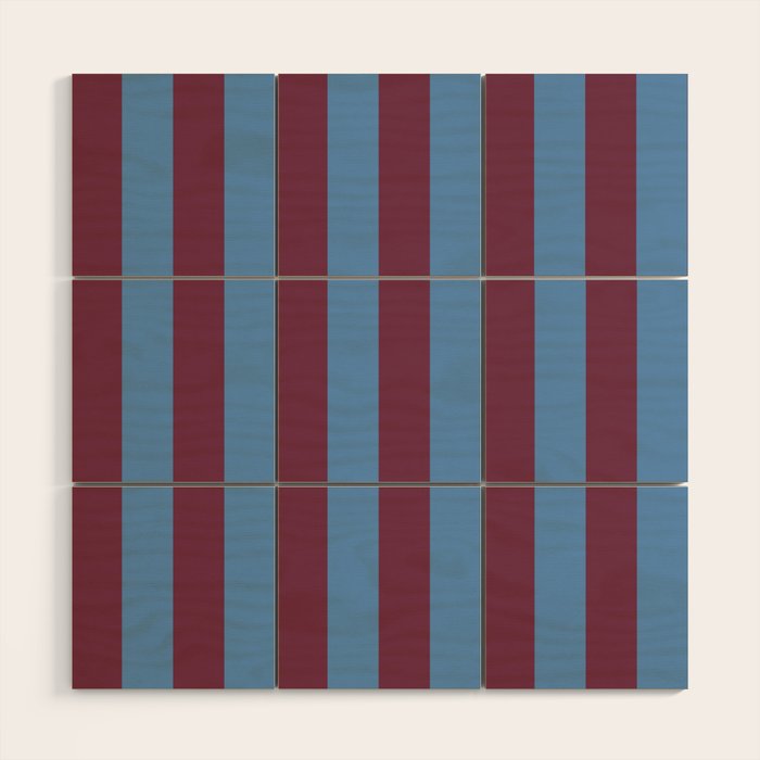 Duo I - Blue and Berry Stripes Wood Wall Art Gallery Image 1