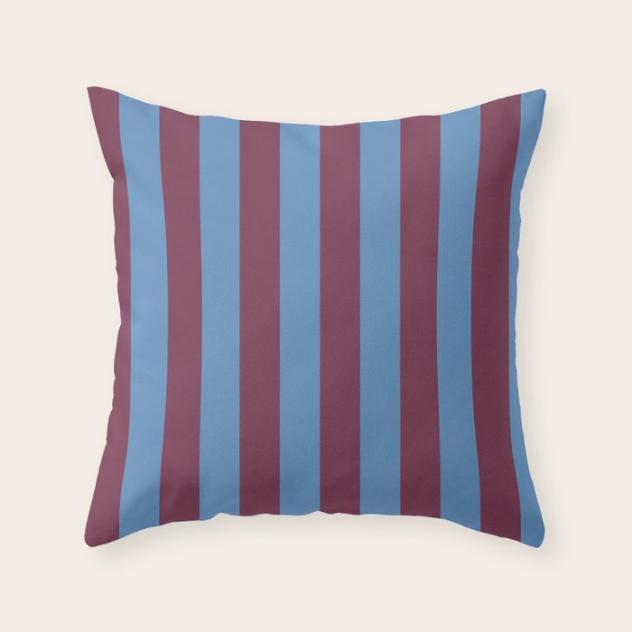 Duo I - Blue and Berry Stripes Throw Pillow Gallery Image 1