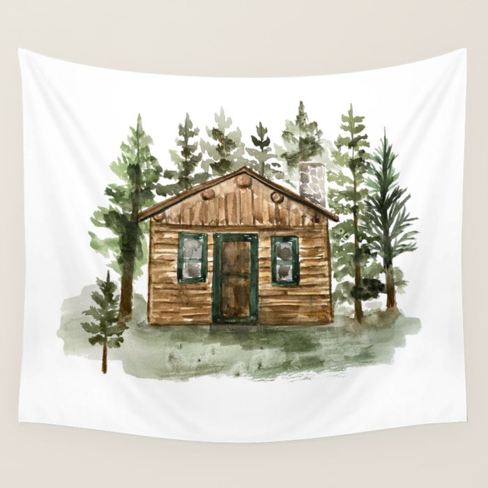 Cabin in the Woods Wall Tapestry Gallery Image 4