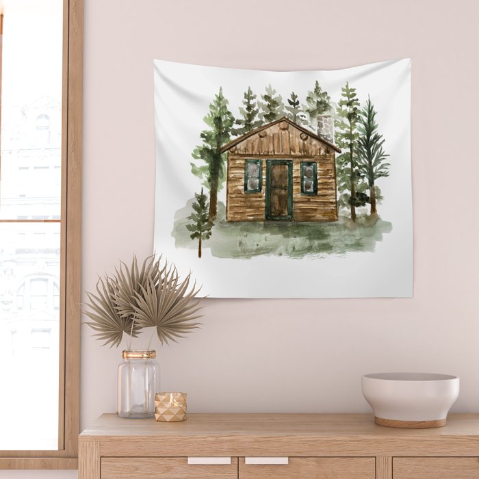 Cabin in the Woods Wall Tapestry Gallery Image 2