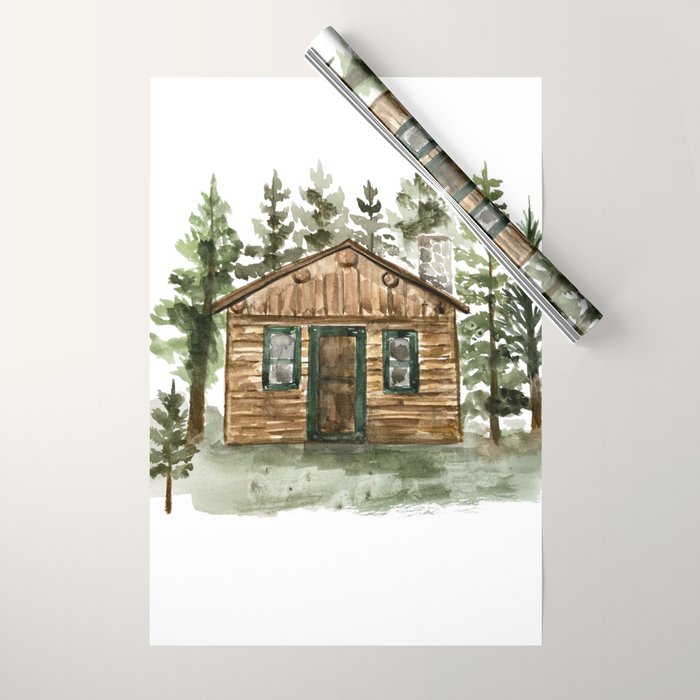 Cabin in the Woods Wrapping Paper Gallery Image 1