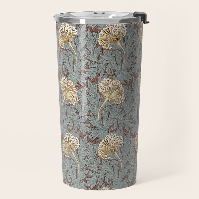 William Morris Vintage Tulip Bullrush Slate Travel Mug Gallery Image 2