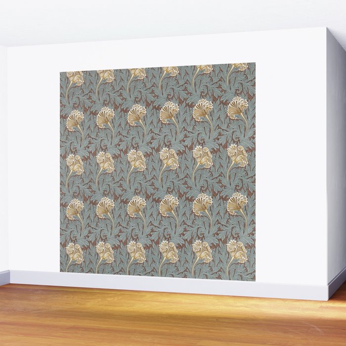 William Morris Vintage Tulip Bullrush Slate Wall Mural Gallery Image 2