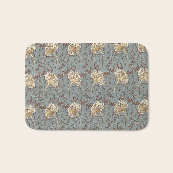 William Morris Vintage Tulip Bullrush Slate Bath Mat Gallery Image 1