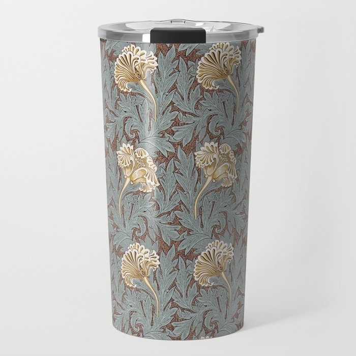 William Morris Vintage Tulip Bullrush Slate Travel Mug Gallery Image 1