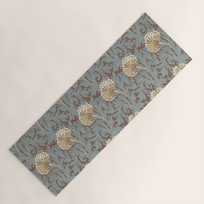 William Morris Vintage Tulip Bullrush Slate Yoga Mat Gallery Image 1