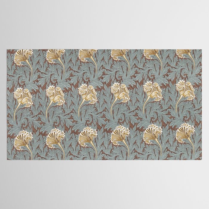 William Morris Vintage Tulip Bullrush Slate Tablecloth Gallery Image 2