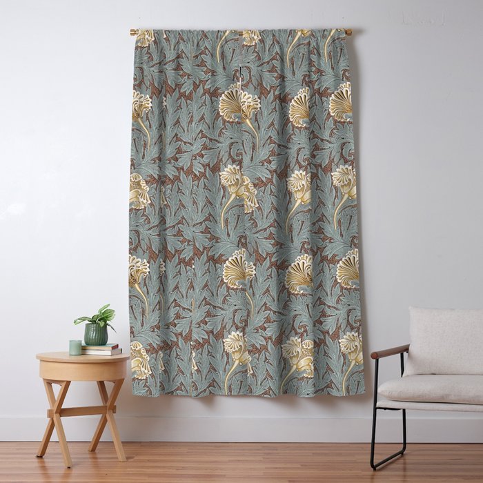 William Morris Vintage Tulip Bullrush Slate Window Curtain Gallery Image 5