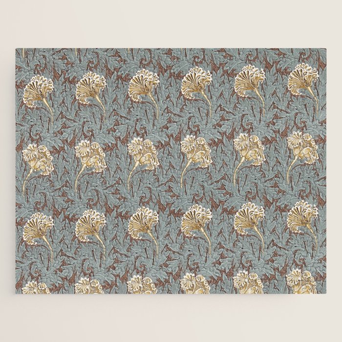 William Morris Vintage Tulip Bullrush Slate Jigsaw Puzzle Gallery Image 1