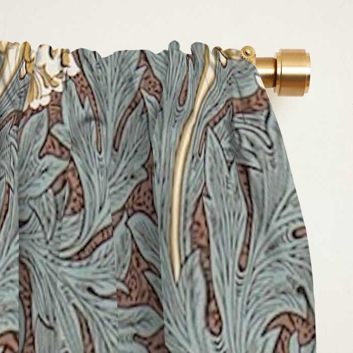 William Morris Vintage Tulip Bullrush Slate Window Curtain Gallery Image 2