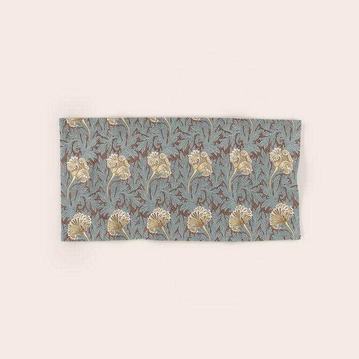 William Morris Vintage Tulip Bullrush Slate Bath Towel Gallery Image 1