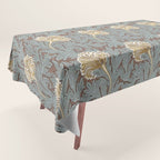 William Morris Vintage Tulip Bullrush Slate Tablecloth Gallery Image 1