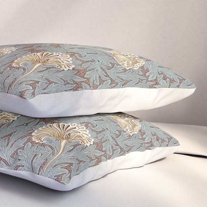 William Morris Vintage Tulip Bullrush Slate Pillow Sham Gallery Image 3