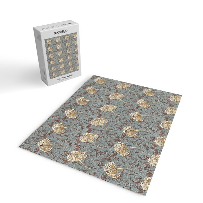 William Morris Vintage Tulip Bullrush Slate Jigsaw Puzzle Gallery Image 2