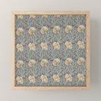 William Morris Vintage Tulip Bullrush Slate Mini Art Print Gallery Image 1