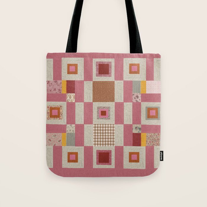 Pink Cottage Quilt Tote Bag Gallery Image 1
