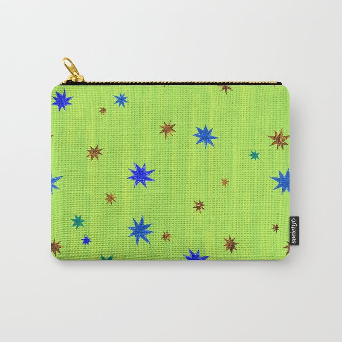 Celestial Star Twinkle in Galaxy Green Watercolor Carry All Pouch Gallery Image 1