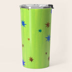 Celestial Star Twinkle in Galaxy Green Watercolor Travel Mug Gallery Image 2