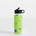 Celestial Star Twinkle in Galaxy Green Watercolor Water Bottle Gallery Image 1