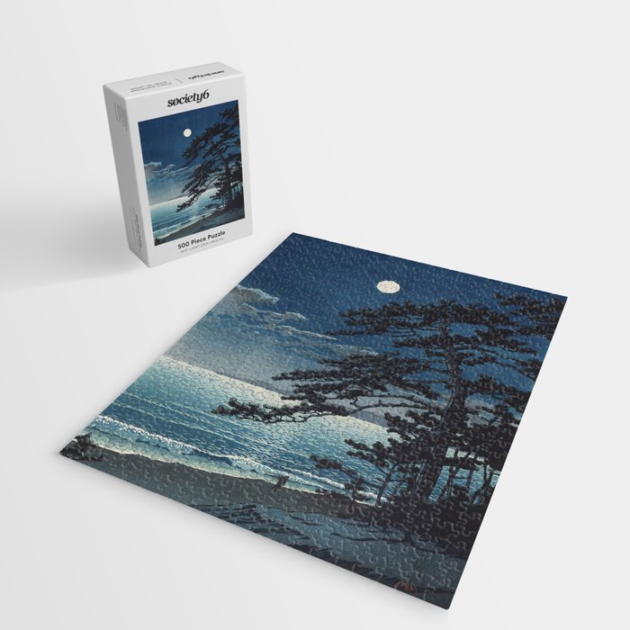 Spring Moon At Ninomiya Beach by Hasui Kawase å·ç¬ å·´æ°´ Jigsaw Puzzle Gallery Image 2