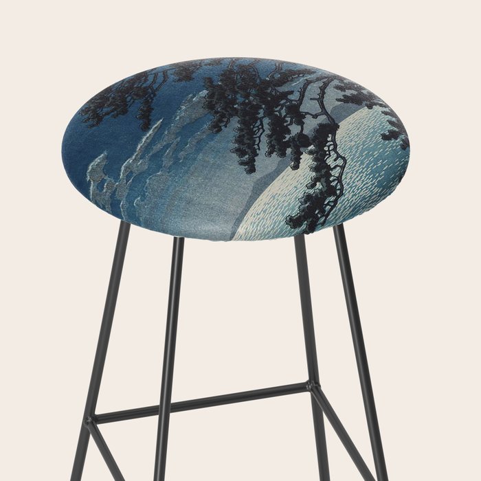 Spring Moon At Ninomiya Beach by Hasui Kawase å·ç¬ å·´æ°´ Stool Gallery Image 2