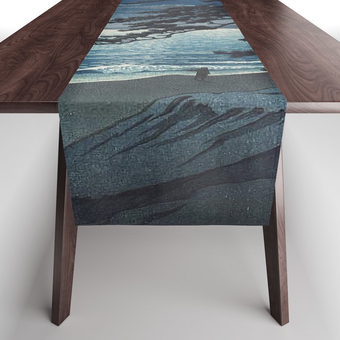 Spring Moon At Ninomiya Beach by Hasui Kawase å·ç¬ å·´æ°´ Table Runner Gallery Image 1