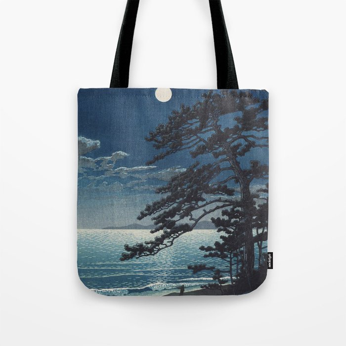 Spring Moon At Ninomiya Beach by Hasui Kawase å·ç¬ å·´æ°´ Tote Bag Gallery Image 1