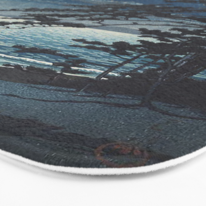 Spring Moon At Ninomiya Beach by Hasui Kawase å·ç¬ å·´æ°´ Bath Mat Gallery Image 3