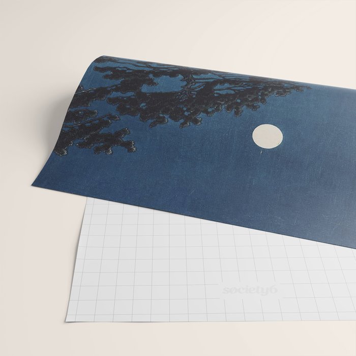Spring Moon At Ninomiya Beach by Hasui Kawase å·ç¬ å·´æ°´ Wrapping Paper Gallery Image 2