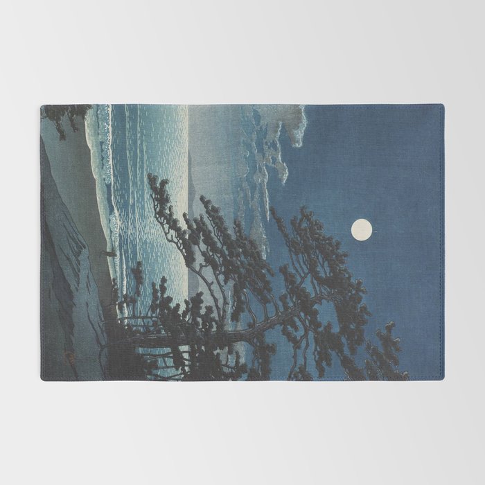 Spring Moon At Ninomiya Beach by Hasui Kawase å·ç¬ å·´æ°´ Rug Gallery Image 2