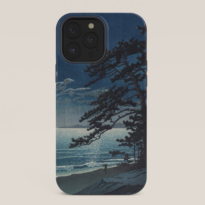 Spring Moon At Ninomiya Beach by Hasui Kawase å·ç¬ å·´æ°´ iPhone Case Gallery Image 36