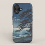 Spring Moon At Ninomiya Beach by Hasui Kawase å·ç¬ å·´æ°´ iPhone Case Gallery Image 1