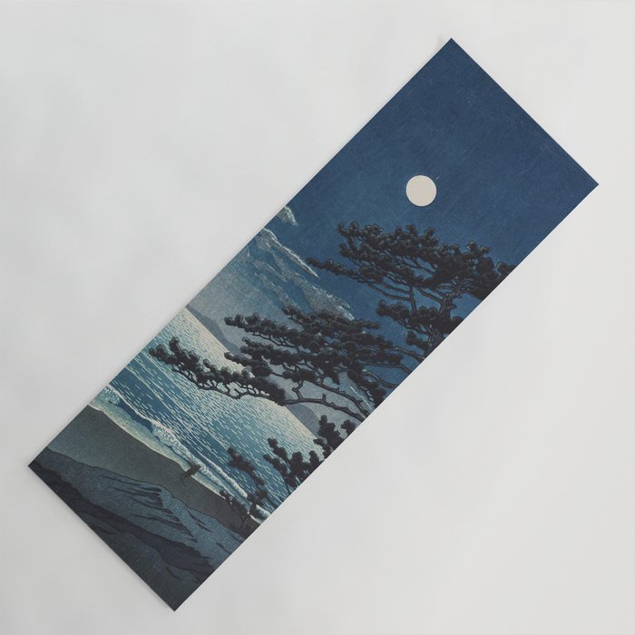 Spring Moon At Ninomiya Beach by Hasui Kawase å·ç¬ å·´æ°´ Yoga Mat Gallery Image 1