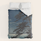 Spring Moon At Ninomiya Beach by Hasui Kawase å·ç¬ å·´æ°´ Duvet Cover Gallery Image 6