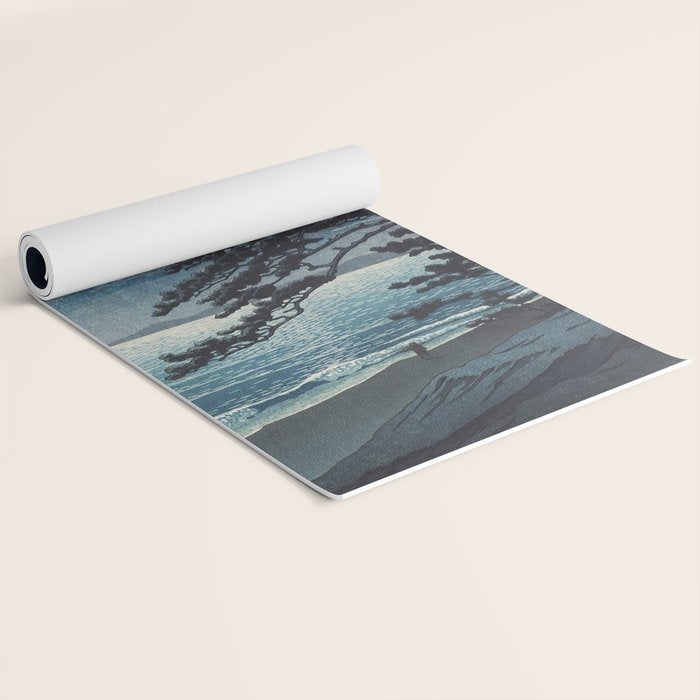 Spring Moon At Ninomiya Beach by Hasui Kawase å·ç¬ å·´æ°´ Yoga Mat Gallery Image 2